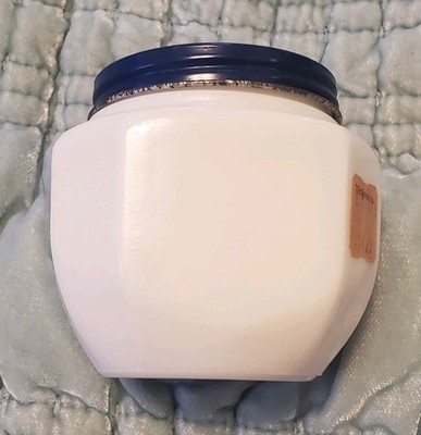 Vintage handsome Nivea Milk Glass Face Cream Jar, 4oz w/lid, stamped ''NIVEA'' (R)