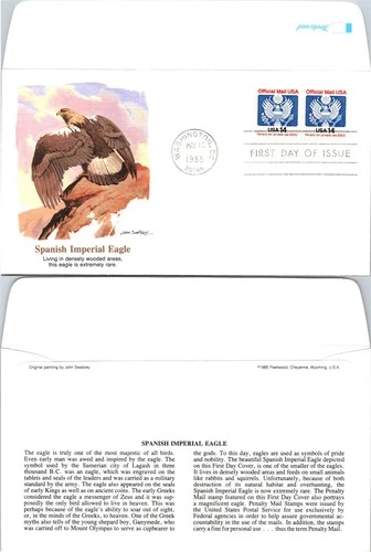 S08-1136, OFFICIAL MAIL 14C, SPANISH IMPERIAL EAGLE, FLEETWOOD FIRST DAY COVER