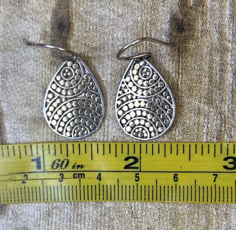 Anna Beck 耳环纯银 925 18K GF 镀金圆点吊坠签名 — 第 2/4 张图片