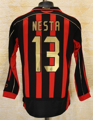 06-07 ACミラン ネスタ 13番 シャツ長袖 NESTA AC Milan 2006-2007 long sleeve home shirt jersey Nesta #13 | eBay