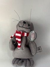 Vintage Coca Cola 1997 Bean Bag Plush Seal in Christmas Scarf - 8"