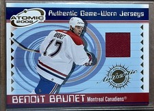 2001-02 Pacific Atomic Jerseys Benoit Brunet 31 Montreal Canadiens Red Swatch