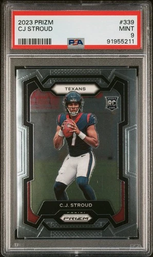 202 Prizm CJ STROUD Rookie Card PSA 9 Mint Card #339 HOUSTON TEXANS RC