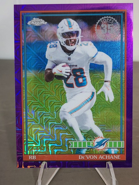 De'von Achane /75 Purple Mojo Miami Dolphins 2026 Topps Flagship Chrome 35TH