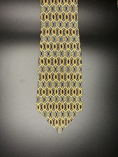 Vintage Chaps Ralph Lauren Silk Tie Green Geometric Made In USA 90s