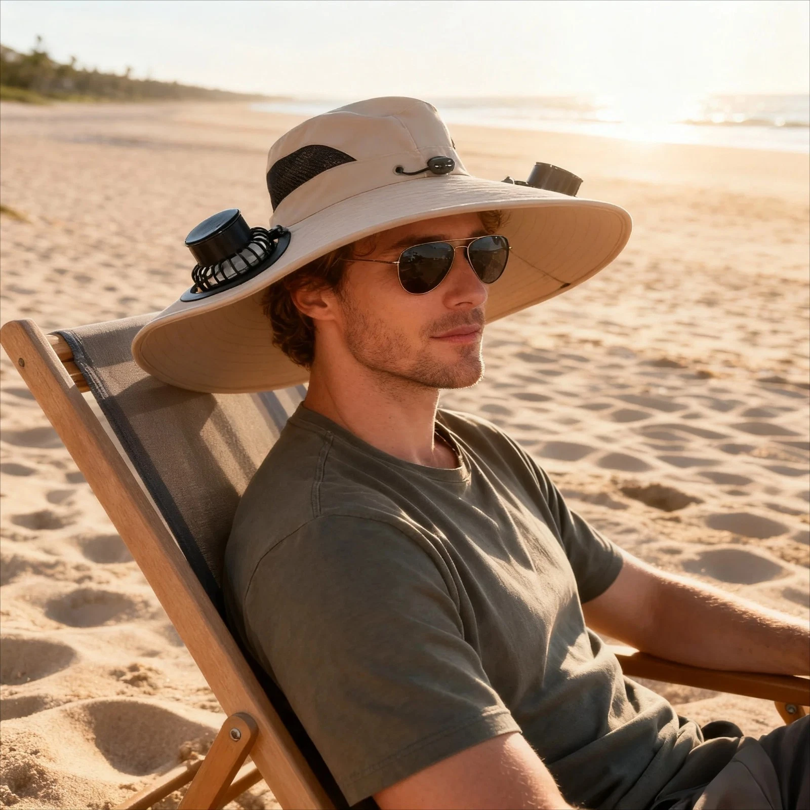 Solar Fan Hat UV Protection Cooling Cap Outdoor Fishing Hiking Sun Hat