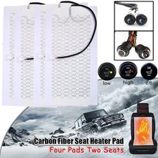 4x 2 Seat Car Seat 6 Level Heated Seat Pad Cushion Round Switch Kit Carbon Fiber 4x 2 Seat Car Seat 6 Level Heated Seat Pad Cushion Round Switch Kit Carbon Fiber
