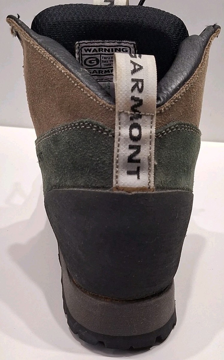 Garmont Mens Made in Italy Suede Hiking Mountaineering Boots Vibram Sole  9.5 Garmont Hiking Boots Vibram Soles | Green & Tan Suede Soles  main image 2