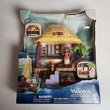 New In Box Disney Moana Island Fale Play Set Hut Hammock Roster Hutte Tropicale