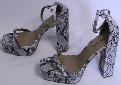 snake print platform sandals