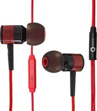 Onyx Ari noise cancelling wood earphones with Mic Red