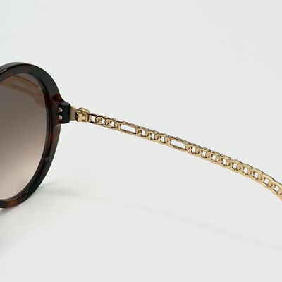 GUCCI GG0726S CHAIN 0726 Gold Brown Metal Round Detachable  display picture 1