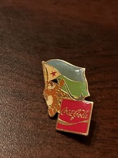 Vintage 1988 Seoul Olympics Coca Cola Hodori Tiger Djibouti Flag Lapel Pin
