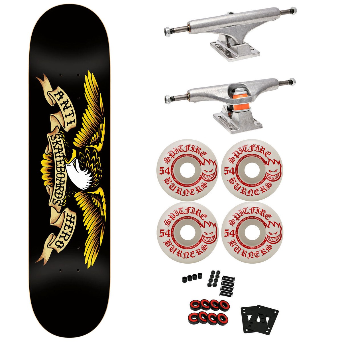 skateboard コンプリートINDEPENDENT SPITFIRE Independent Skateboard Trucks, Spitfire Wheels, Bones