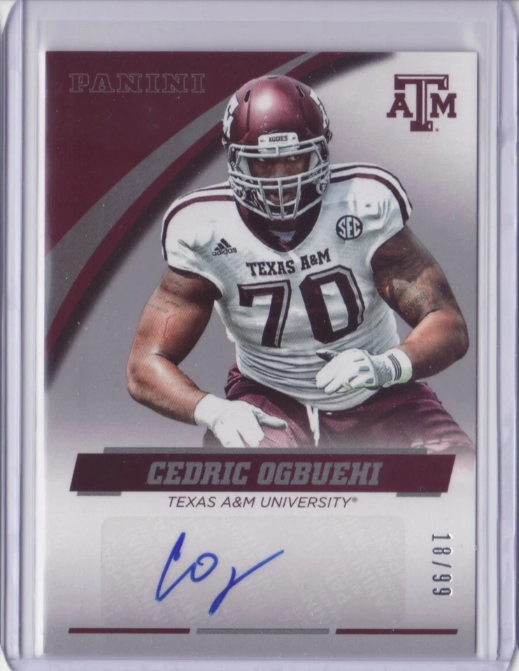 2015 Panini Collegiate Texas A&M Autograph Silver Cedric Ogbuehi /99 Auto FlatSH - Image 4 of 4