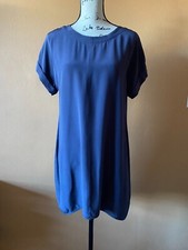 Everlane Gray 100% Silk Short Sleeve Shift Mini Dress Size XS