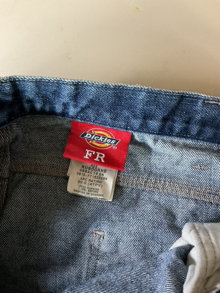 Dickies FR Jeans Mens 42x31 Blue Denim Carpenter Flame Resistant Work Grunge image 4