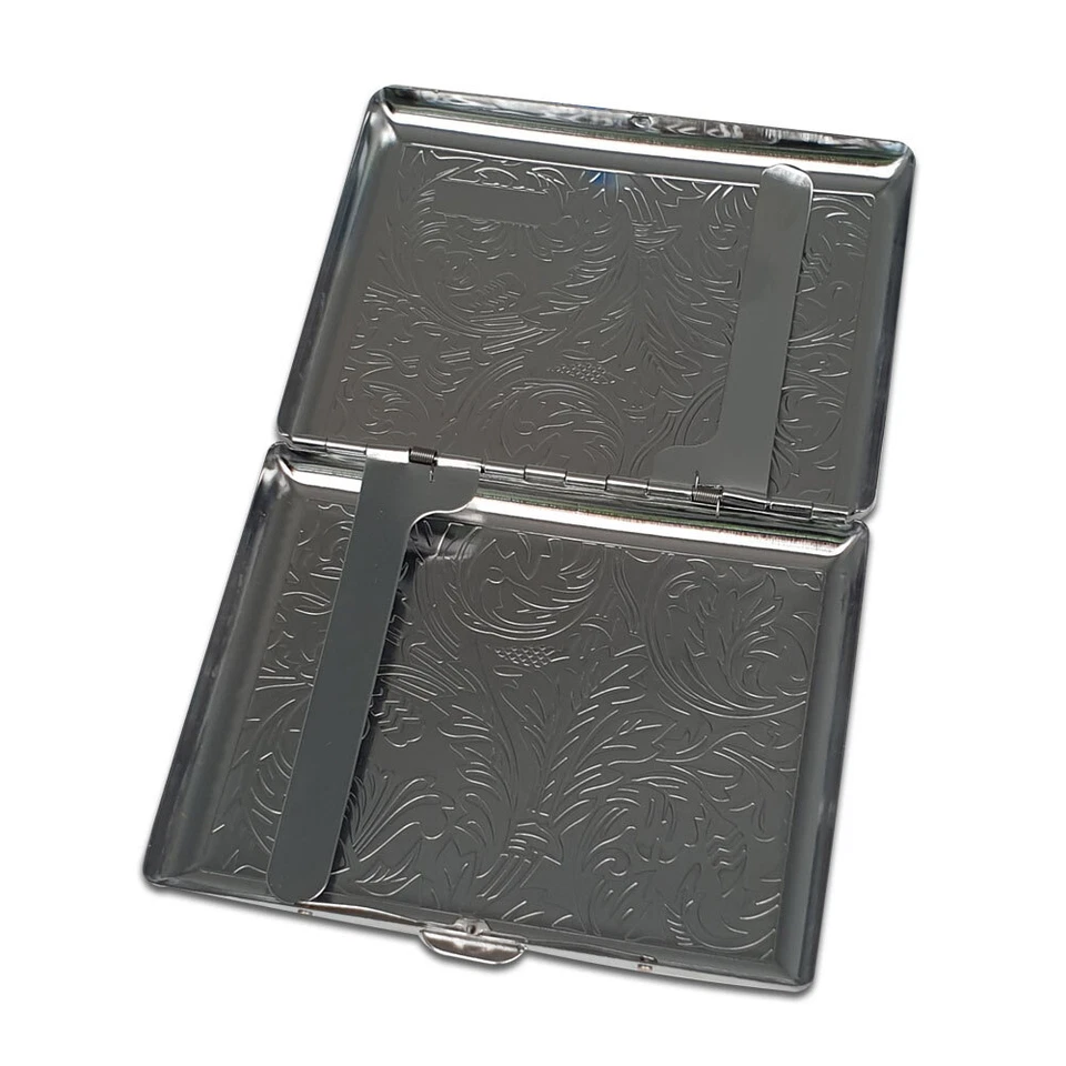 Zigarettenetui 100 | Silber Design Dekor | für lange Zigaretten 10 cm | 100 mm - Bild 3 von 4