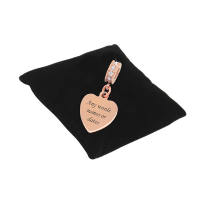 Heart Charm Personalised Engraved Nomination Charms Rose Gold