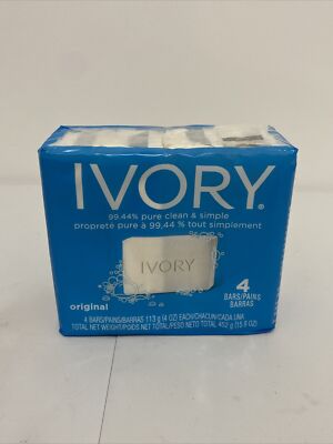 Procter & Gamble 82757 Bar Soap, Original Scent, 4 Oz, 4/pack Ivory Bar Soap