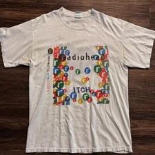 Retro Radiohead Band White Tshirt, Gift For Men Women Unisex Tshirt Reprint