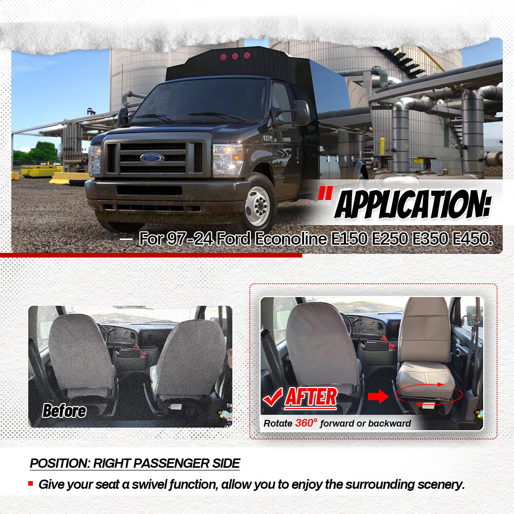 Passenger Side Seat Swivel Base For 19972024 Ford Econoline E150 E250