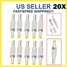 20X DC Power Jack 5.5mm x 2.5mm Male Plug Adapter Connector With Metal Handle US