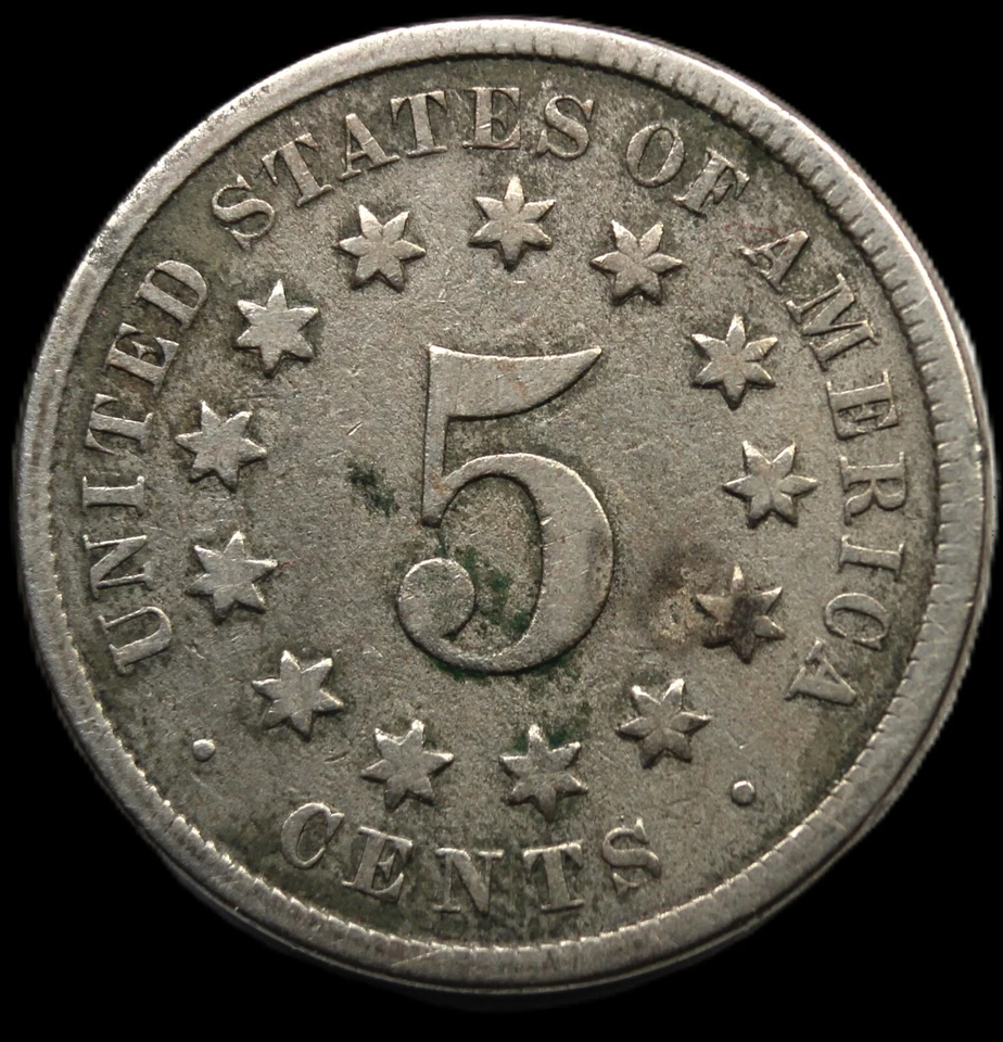 1872 5C Shield Nickel- FREE SHIPPING- JAM359 - Image 2 of 2