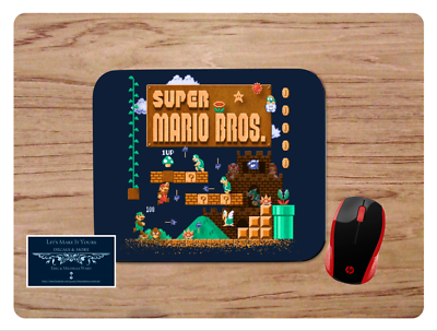 SUPER MARIO BROS CLASSIC NINTENDO INSPIRED ART PC DESK MAT MOUSE