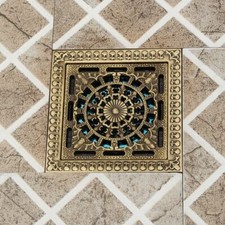 Antique Brass 12 12 cm Floor Drain Square Bathroom Waste Water Drain Tile Insert