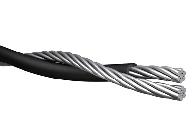 PER FOOT Terrier 4-4 Duplex Aluminum Overhead Service Drop Cable Black 600V - Image 1 of 2