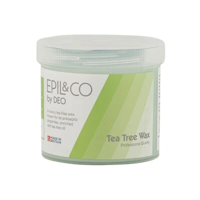 Epil & Co Tea Tree Wax Pot Tub Jar Depilatory Face Leg Body Waxing Strip Beauty