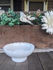 Vintage E.O. BRODY Cleveland O. USA Milk Glass 6 5/8" Scalloped Edged Bowl M2000