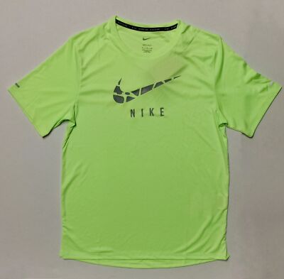 Nike Run Division Gr M T-Shirt Herren Laufshirt Sportshirt Grün DQ4753 Neu Sale