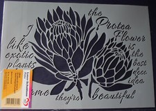 Laser-Schablone f. Textilgestaltung, A4, "Protea", Jittenmeier