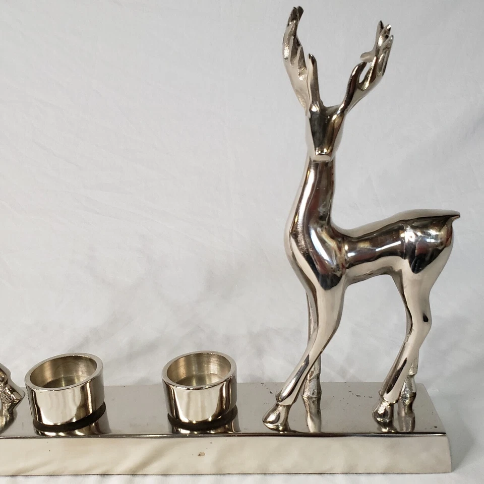 Manto portavelas de reno y candelabros de vacaciones de invierno ~ 16" de ancho 10 1/2" de alto Foto 4 de 4