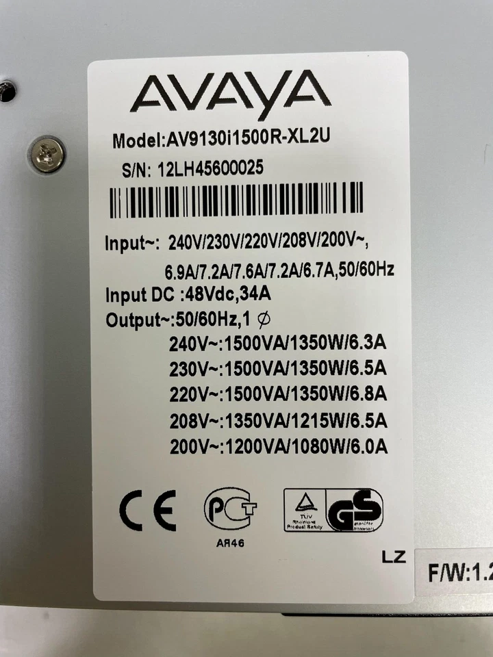 Avaya UPS AV9130i 1500R-XL2U 1.5KVA 220/230/240 Avaya part no. 700465412 - NEW - Image 4 of 4