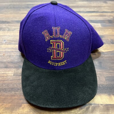Vintage Two Tone Bum Equipment Adjustable Strapback Hat Cap 90s 80s Purple Blue