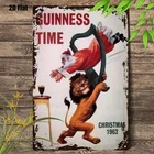 2D Flat,  Vintage 1962 Christmas Beer Lager Tin Metal Signs Home Décor Retro Bar