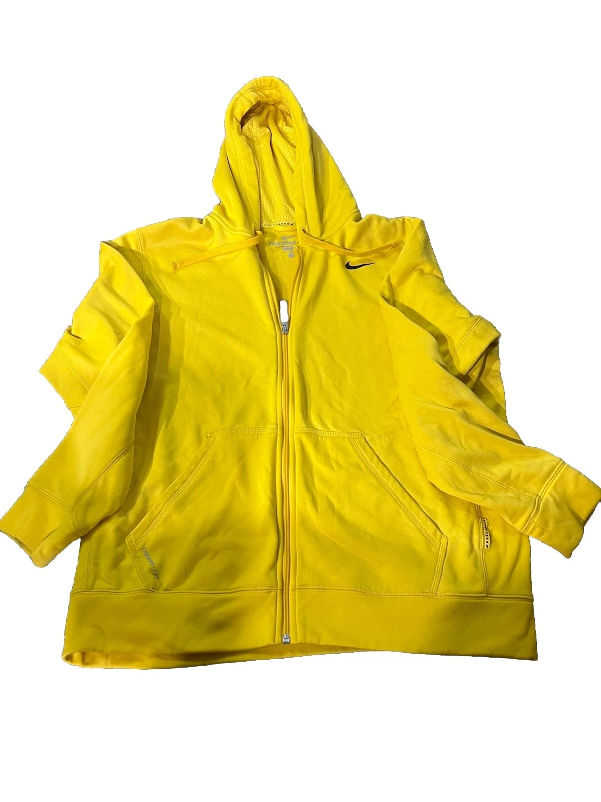 Vintage Nike Livestrong Therma-FIT Hoodie Mens Large Yellow ZIP UP