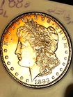 1883 Morgan Dollar Double Sided Rainbow Tonner Brilliant Simi PL  GemBu