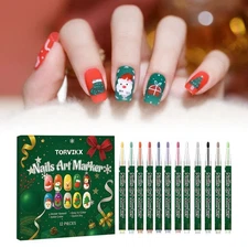 12 Color 3D Nail Art Pens Set Nail Polish Graffiti Dotting Pen Drawing Pain SeAE