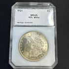 1921 P MORGAN SILVER DOLLAR PCI 10 DIGIT HOLDER GEM HIGH GRADE TRUE 65