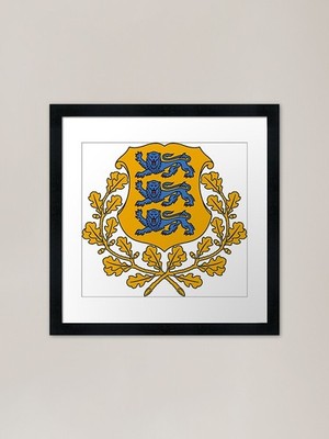 national emblem seal of Estonia Fra Framed Wall Art Poster Canvas Print Picture