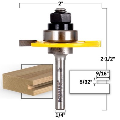 5/32'' Slotting Cutter Router Bit - 1/4'' Shank - Yonico 12104q