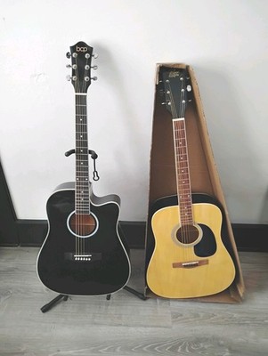 2 Acoustic Guitars Black BCP Is An Electric Acoustic Guitar with Gig Bag Bundle