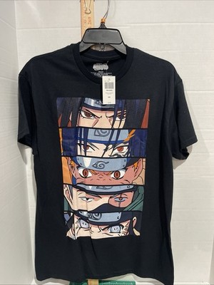 Viz Media Naruto Stacked Eyes T-Shirt Men s Black Graphic Print Medium