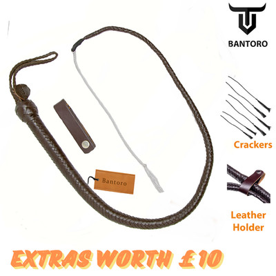 3 Fuß braune Bleikugeln laut knackend Leder Bullwhip Schlange Schuss geladen Ball