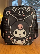 Sanrio Kuromi Lunch Bag Cooler Tote Black Pink Skull Kawaii Anime