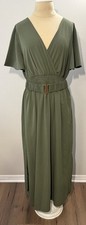 Olive Green Smocked Waist Maxi Dress from SHEIN With Belt